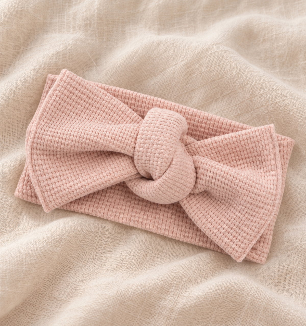 Rose Pink Waffle Bow Wrap
