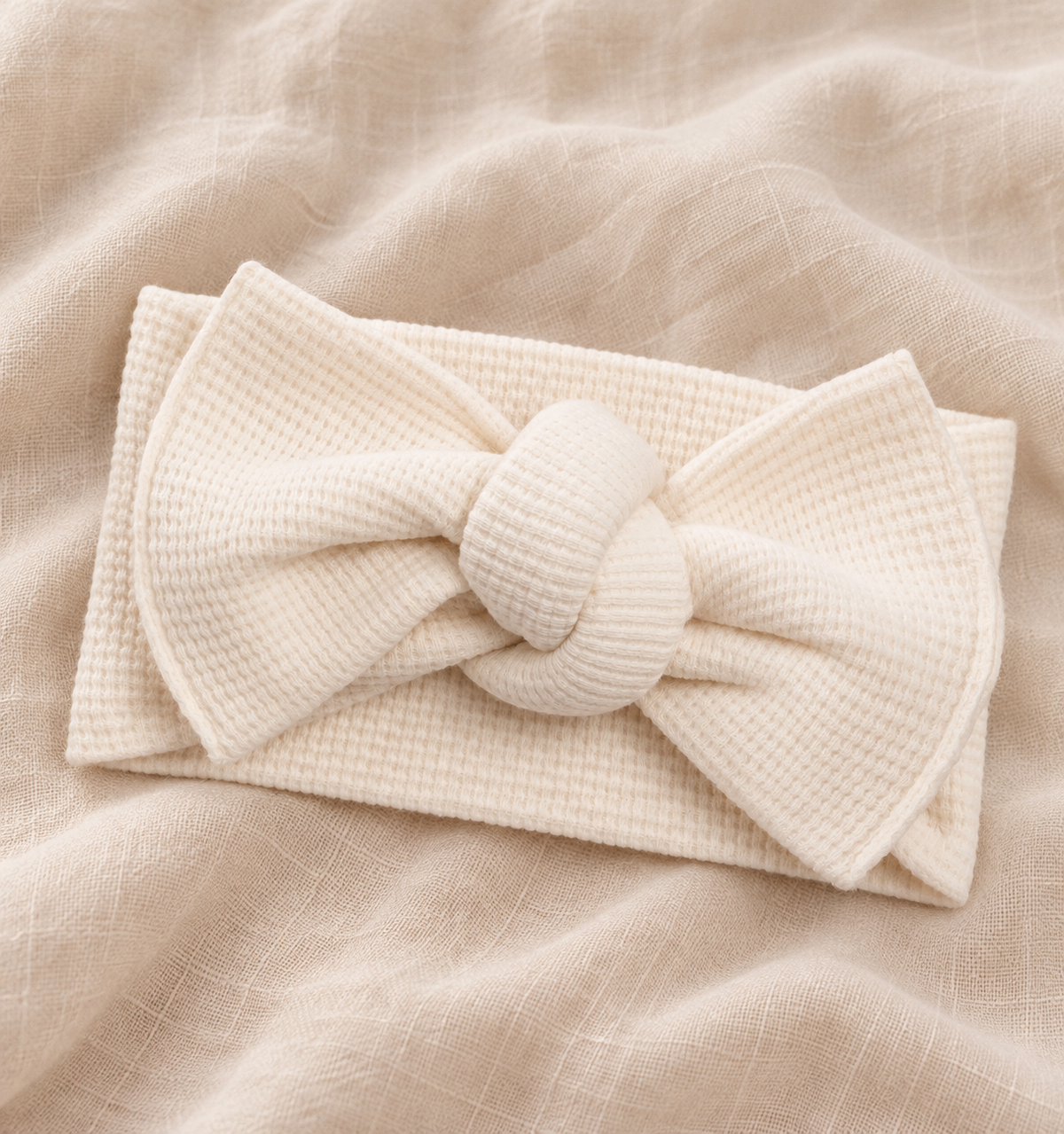 Ivory Waffle Bow Wrap